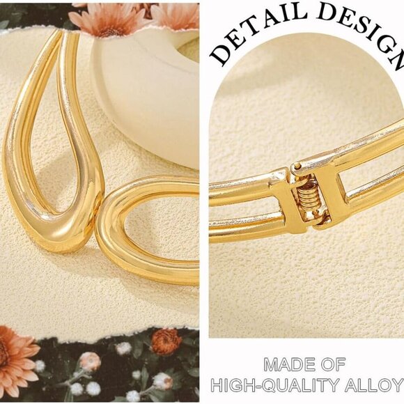 Chunky Gold Necklace Alloy Statement Choker Collar for Women Festivals - Picture 5 of 6